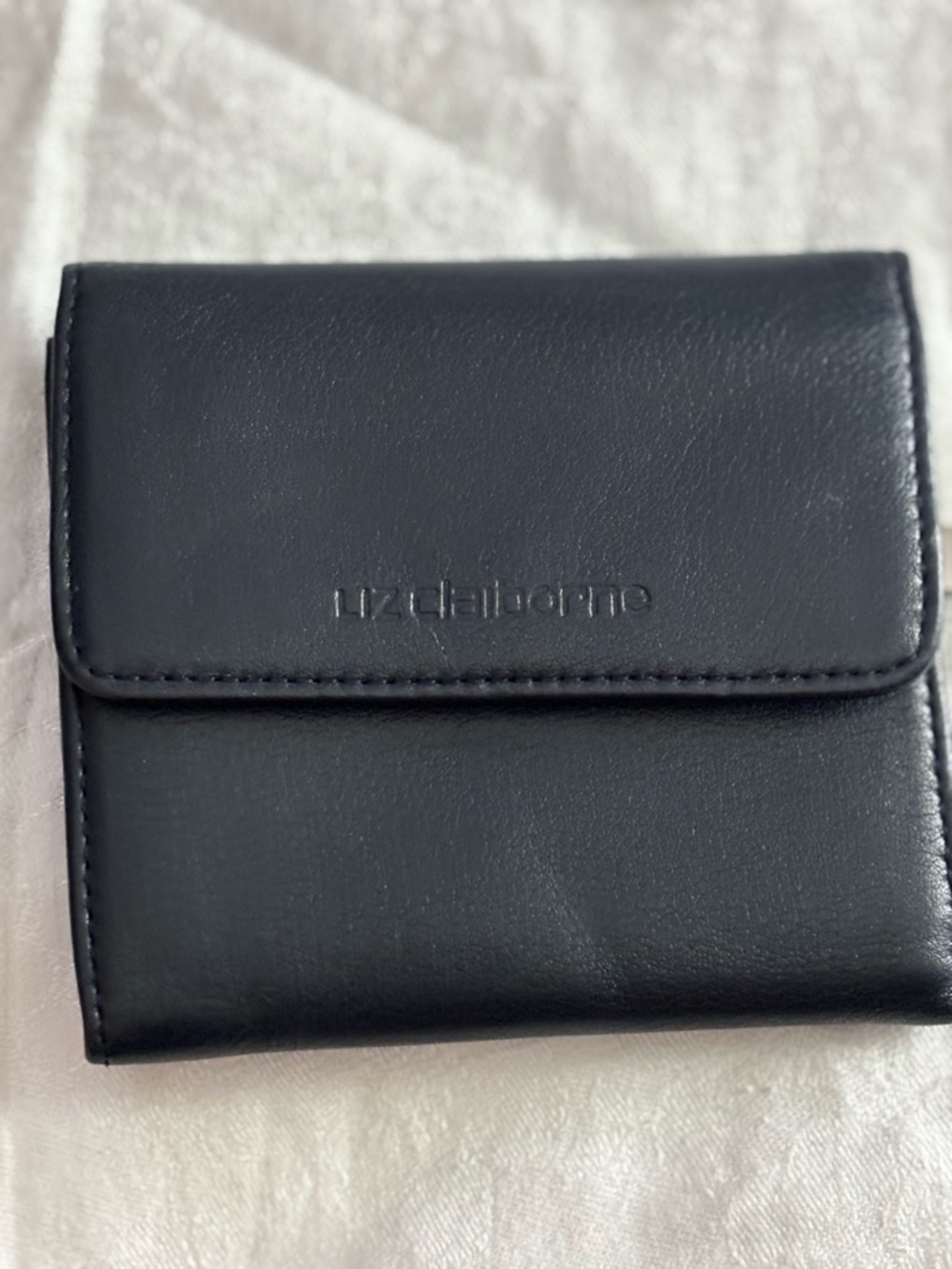 Liz Claiborne Black Fold Wallet with Logo